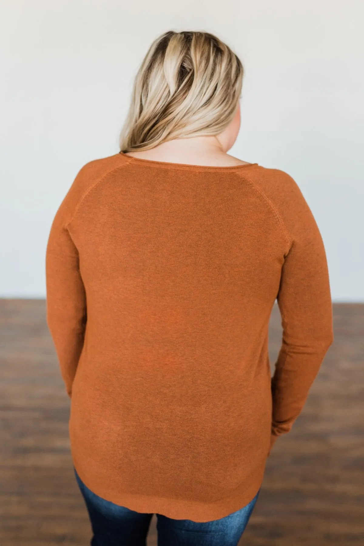 Butter Me Up Knit Sweater- Dark Camel